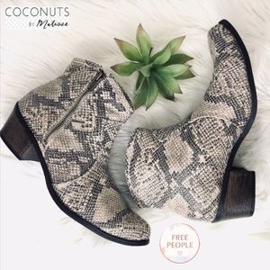 Free People Coconuts by Matisse Snake Skin booties
